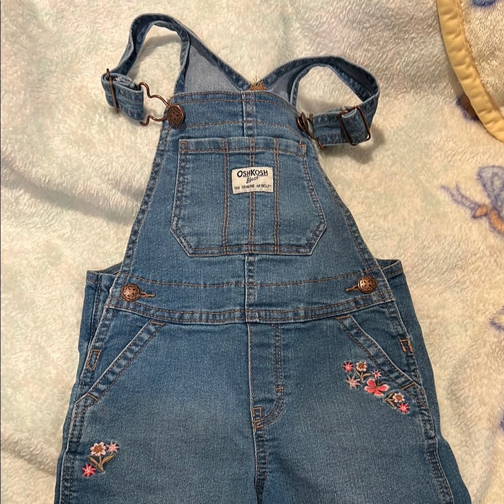 OshKosh B'gosh Denim Overalls with Floral Detail